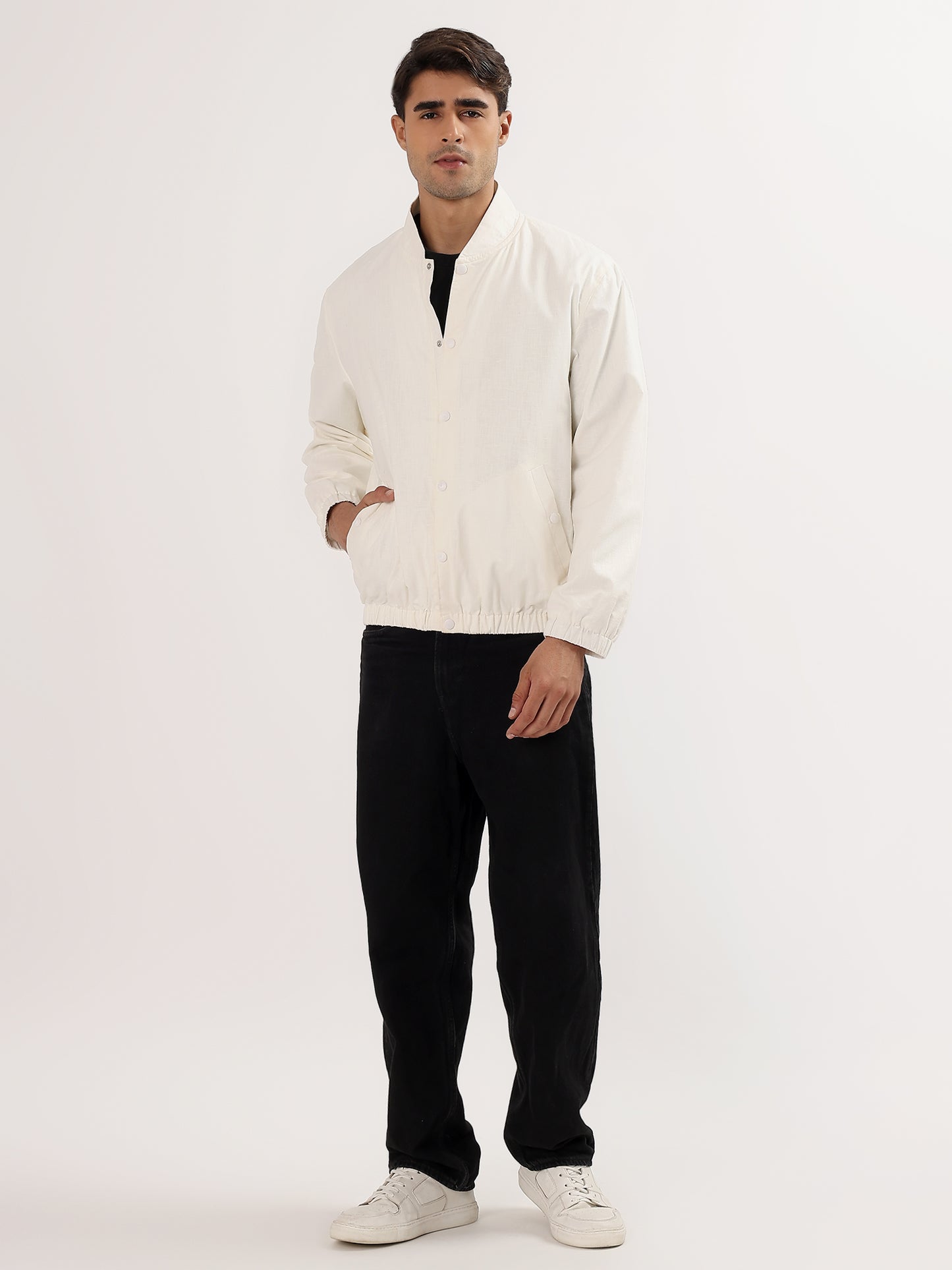 Linen Breeze Bomber - Off White