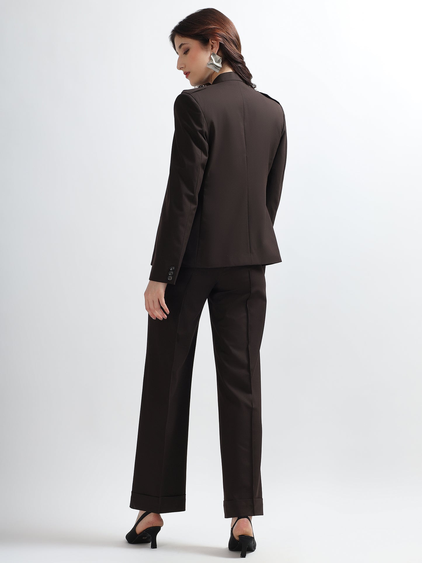 Command Presence Brown Blazer Set