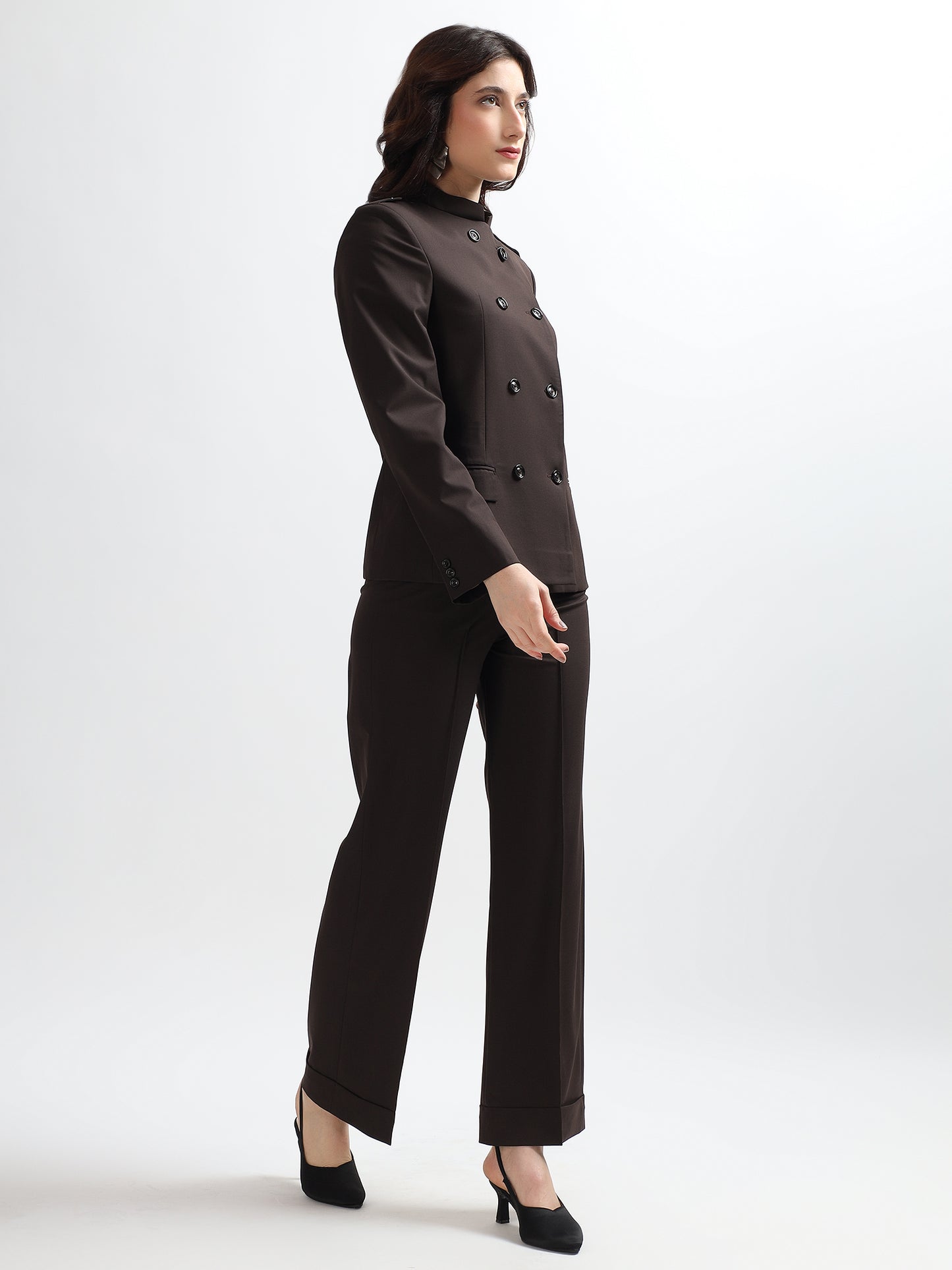 Command Presence Brown Blazer Set
