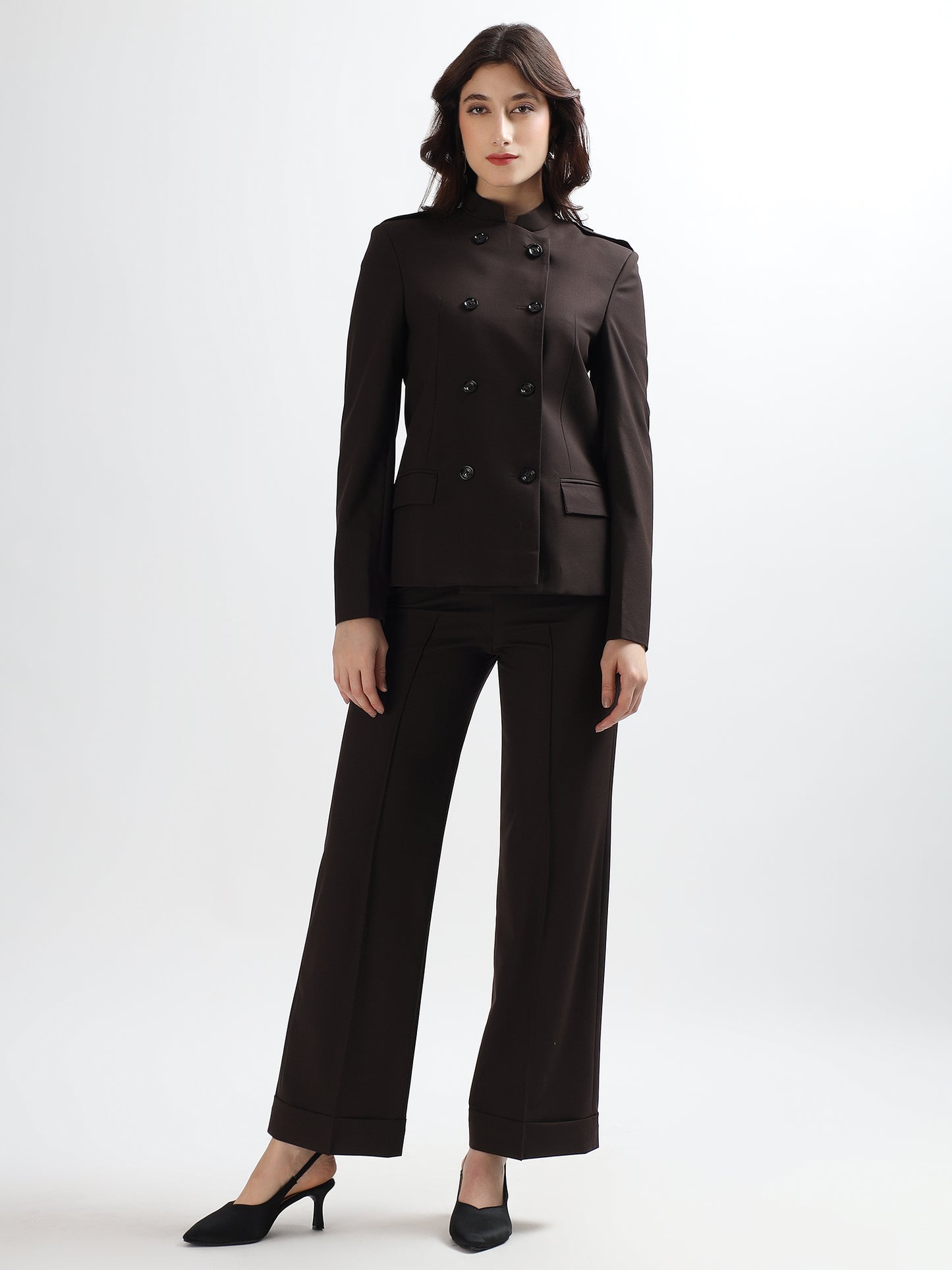 Command Presence Brown Blazer Set