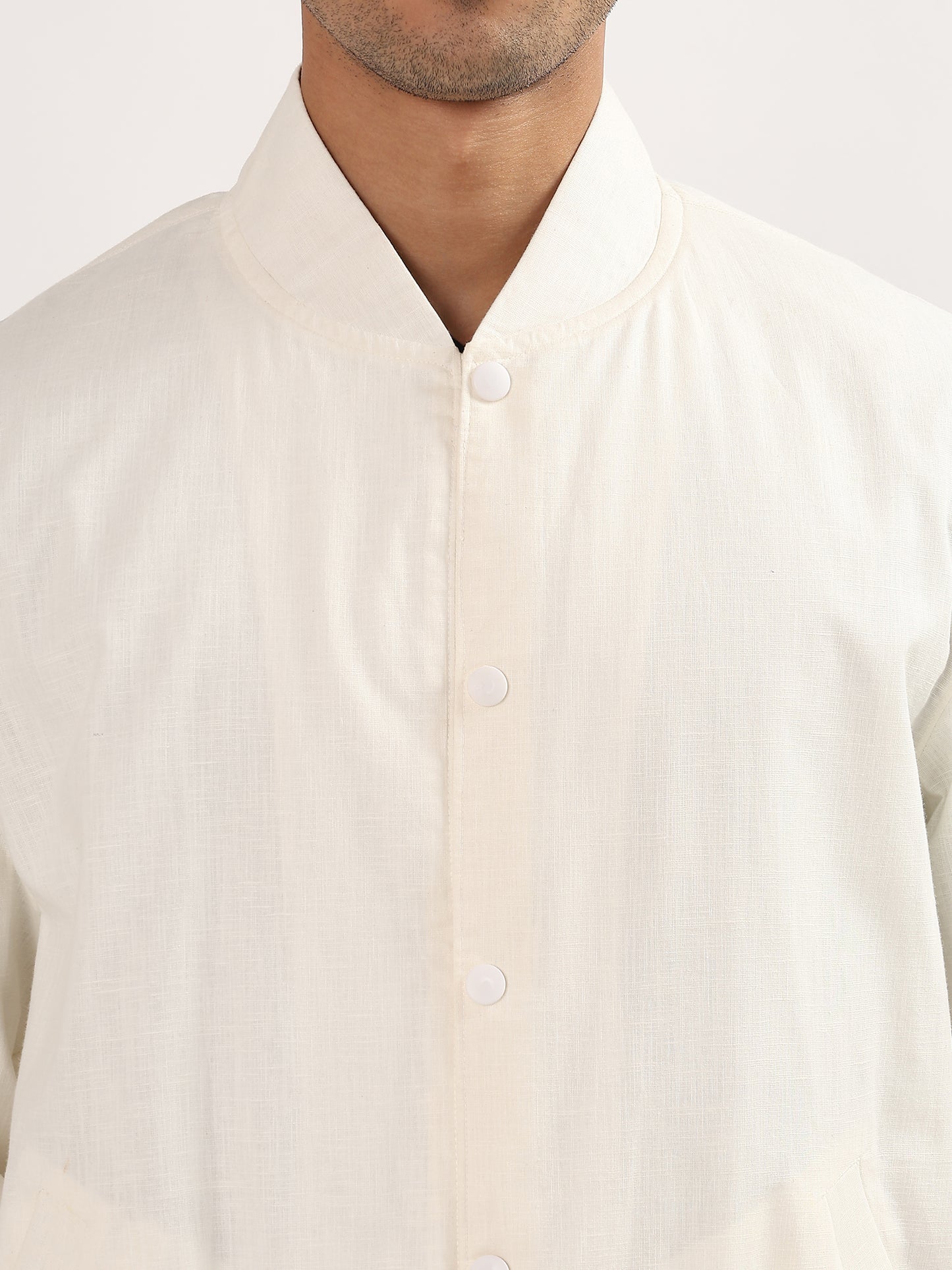 Linen Breeze Bomber - Off White
