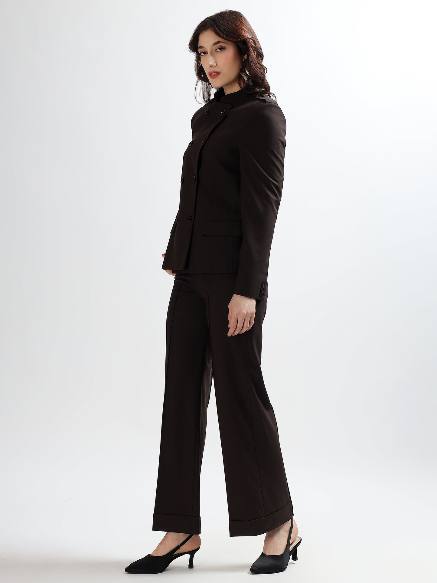 Command Presence Brown Blazer Set