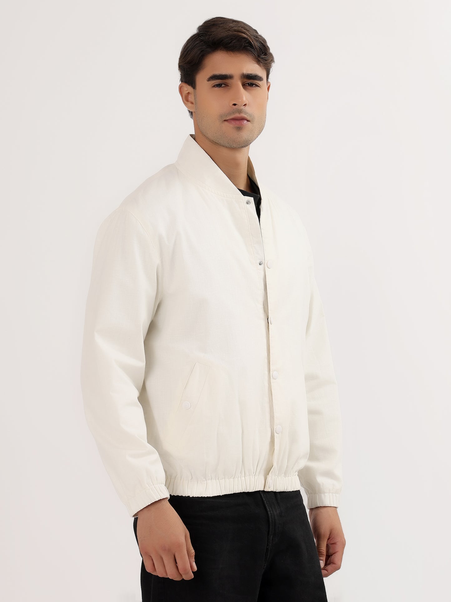 Linen Breeze Bomber - Off White
