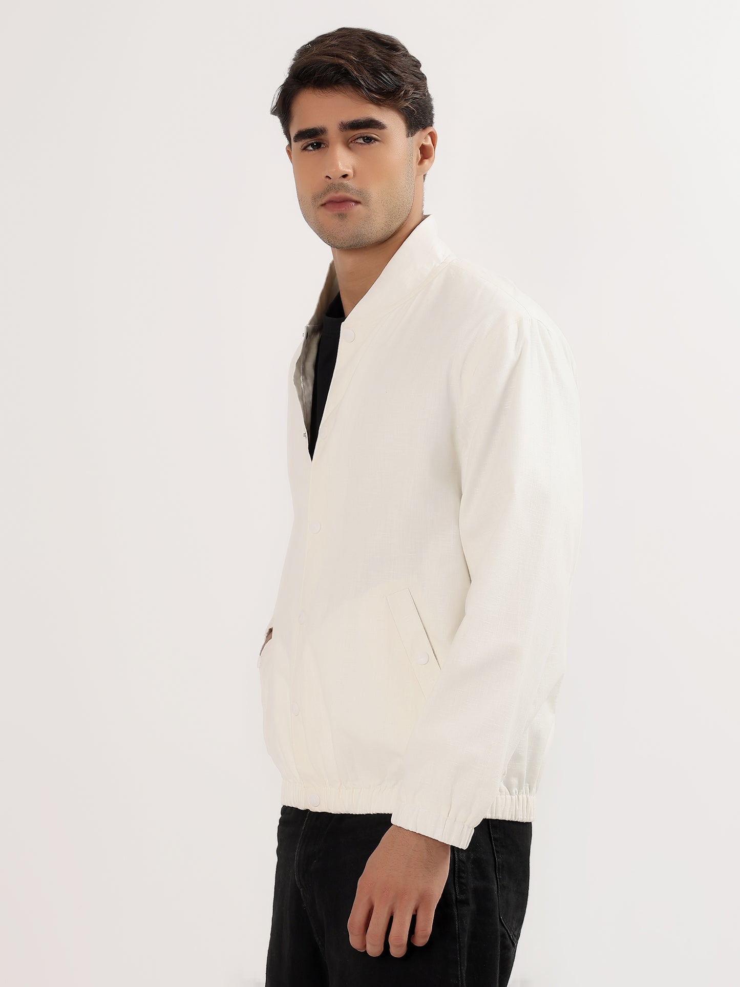 Linen Breeze Bomber - Off White