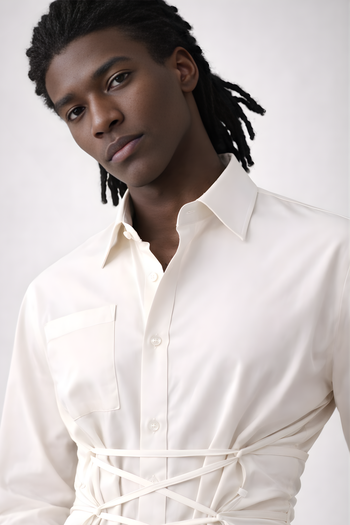 White Corset Waist Shirt - SS Vol. 11