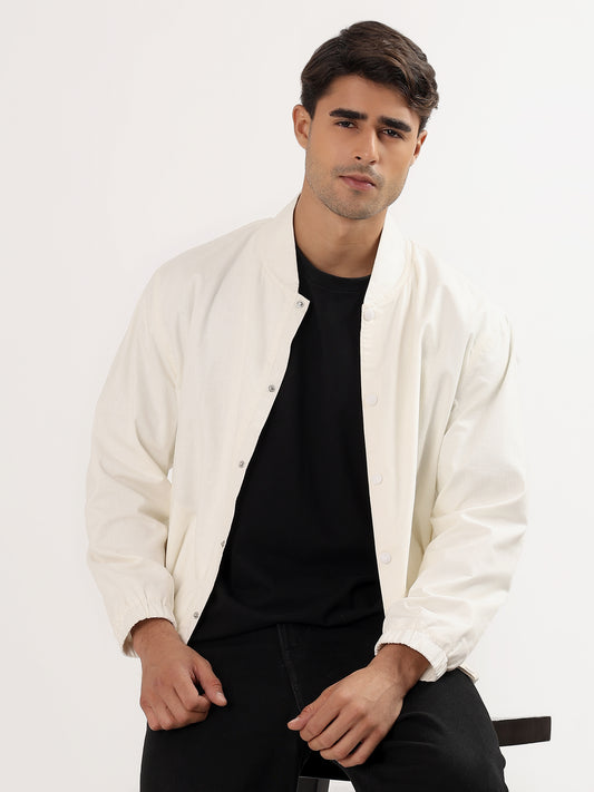 Linen Breeze Bomber - Off White