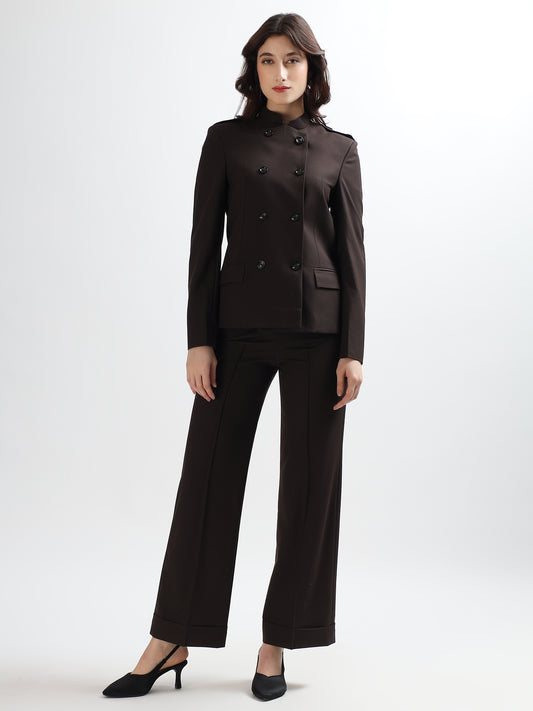 Command Presence Brown Blazer Set