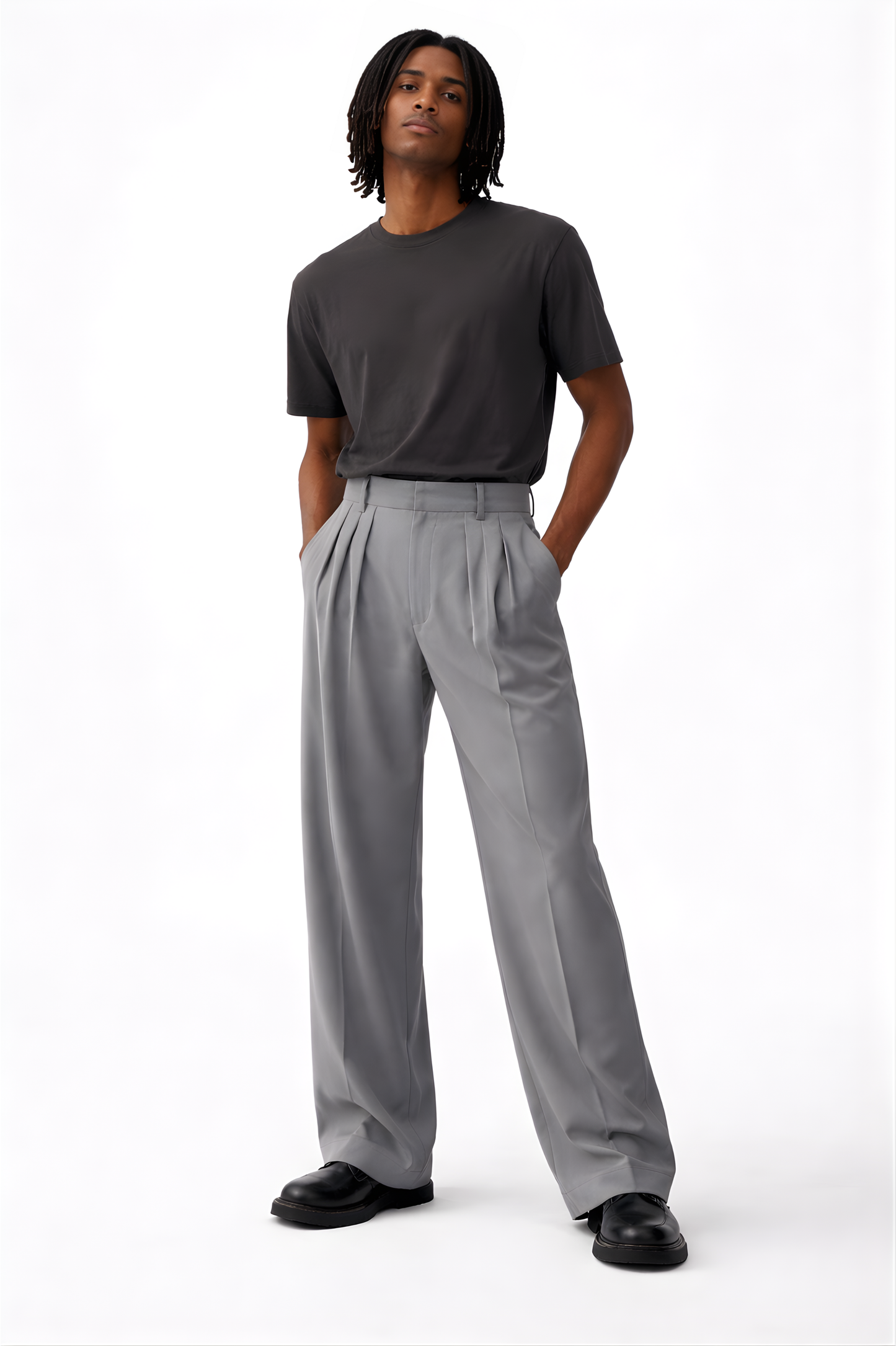 Grey Tailored Wide-Leg Trousers - SS Vol. 11