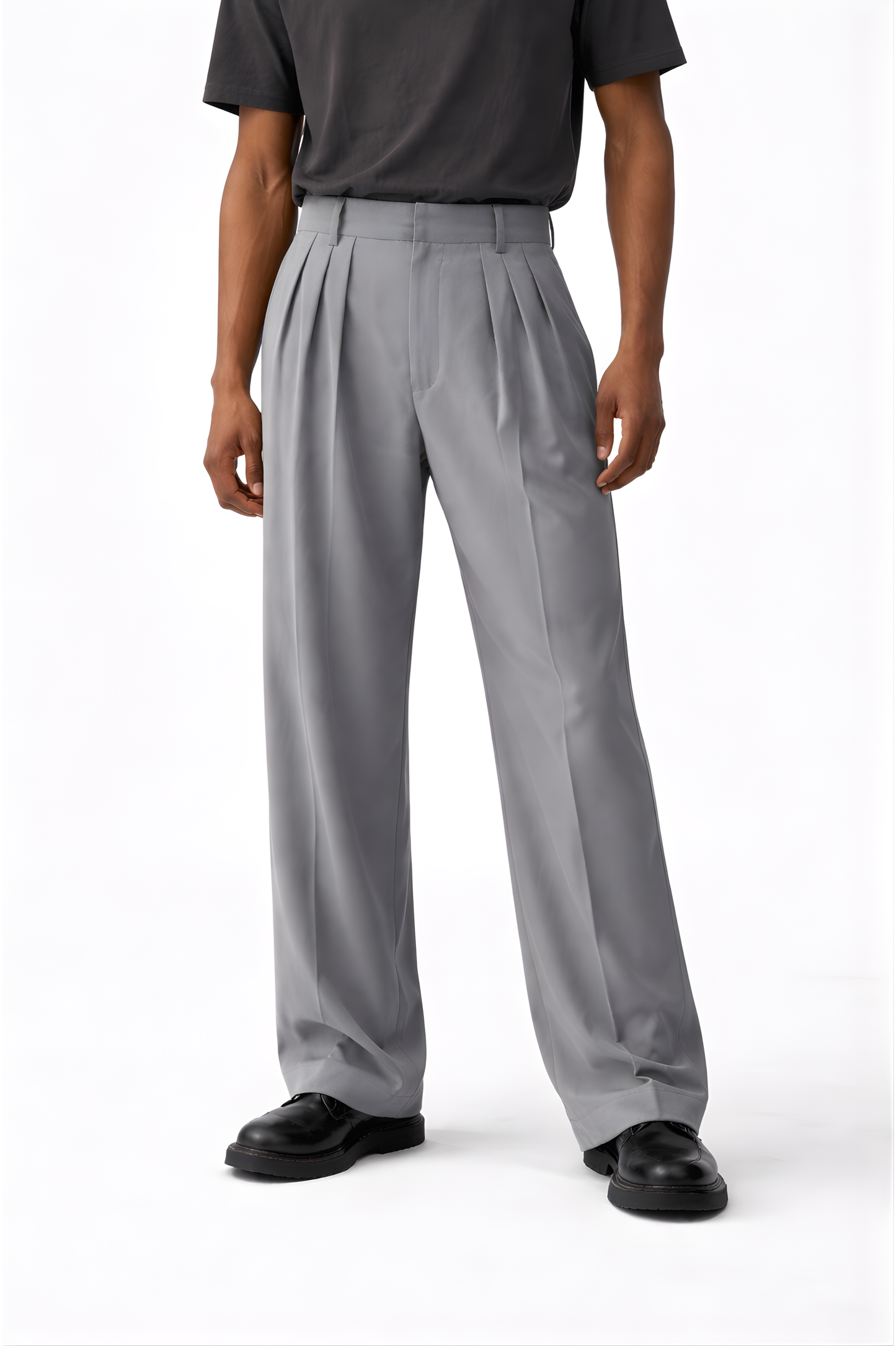 Grey Tailored Wide-Leg Trousers - SS Vol. 11