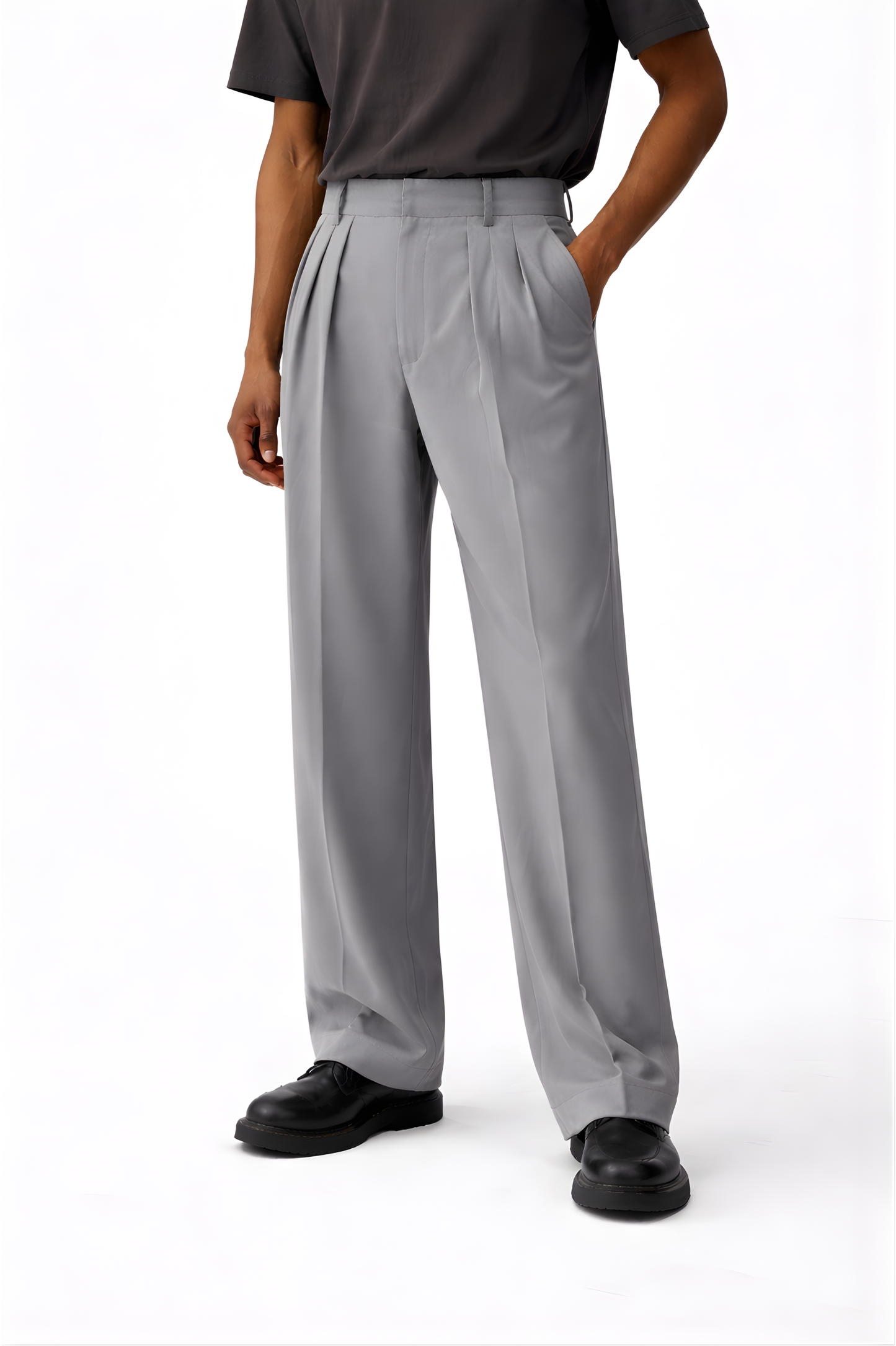 Grey Tailored Wide-Leg Trousers - SS Vol. 11
