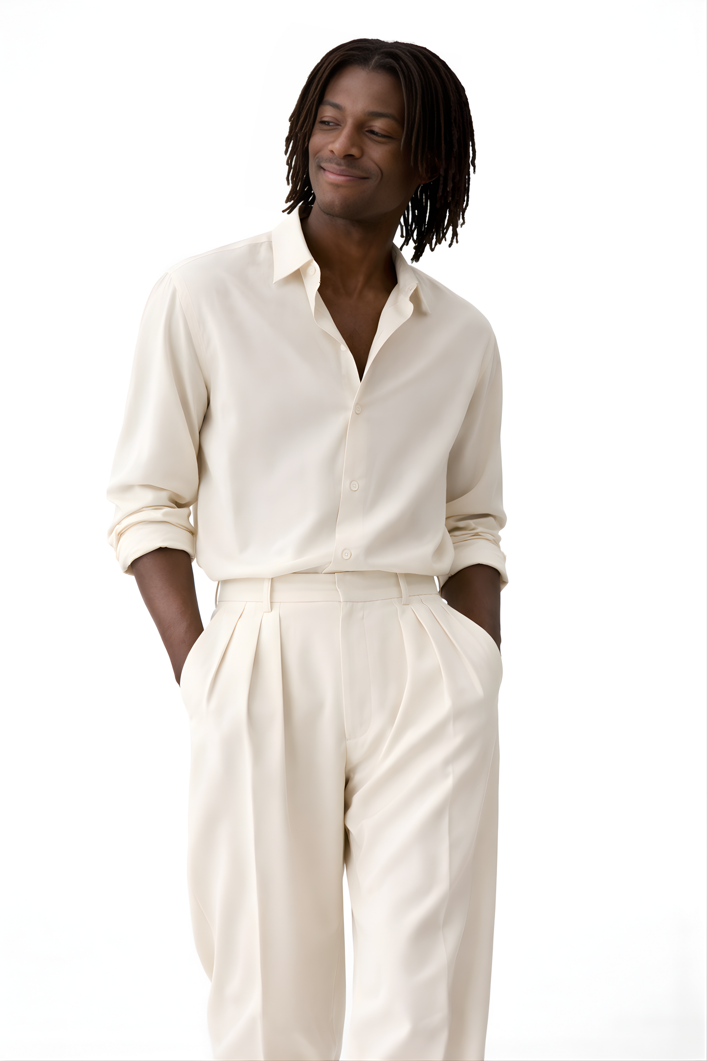 Ivory Tailored Wide-Leg Trousers - SS Vol. 11