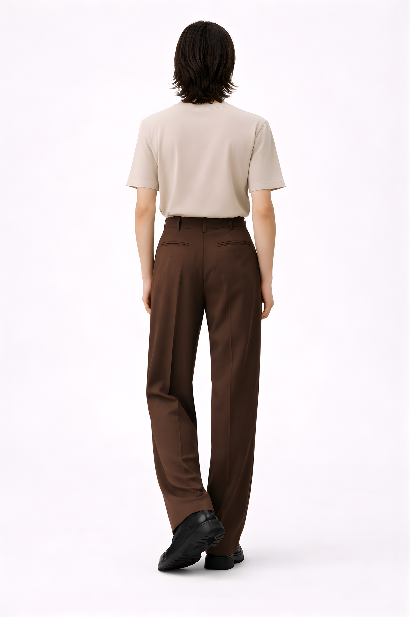 Brown Tailored Wide-Leg Trousers - SS Vol. 11