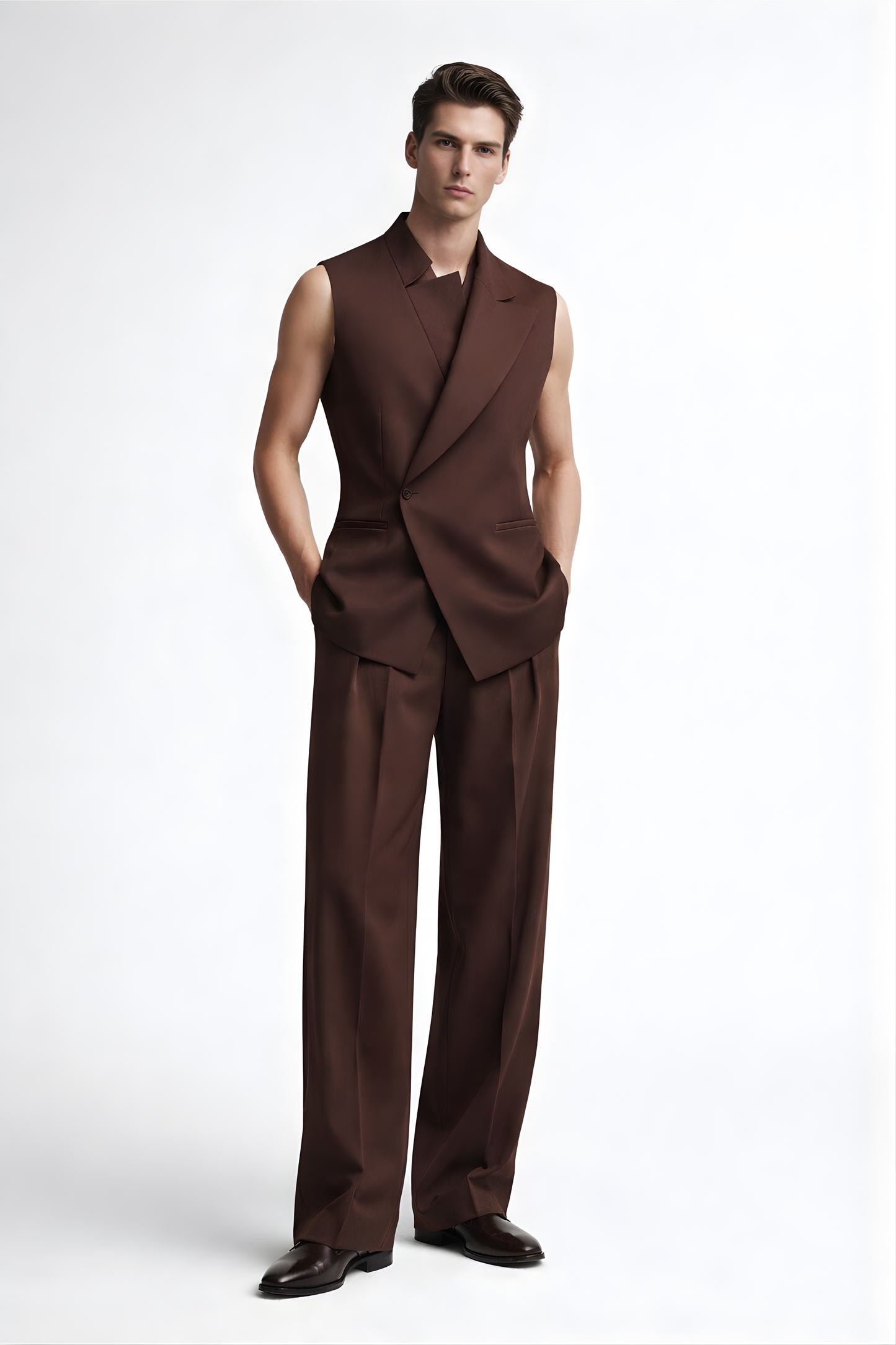 Espresso Asymmetric Tailored Vest - SS Vol. 11