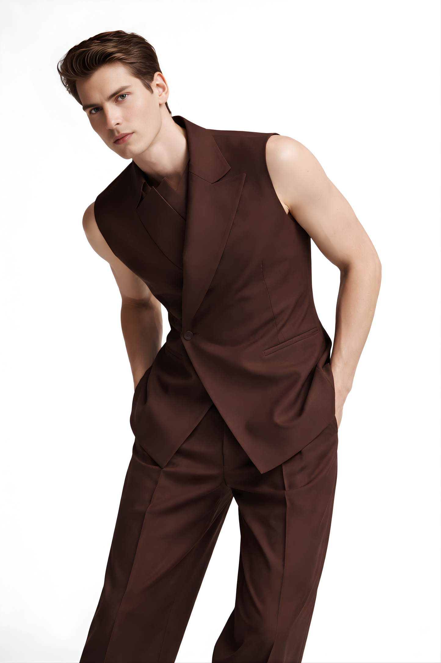 Espresso Asymmetric Tailored Vest - SS Vol. 11